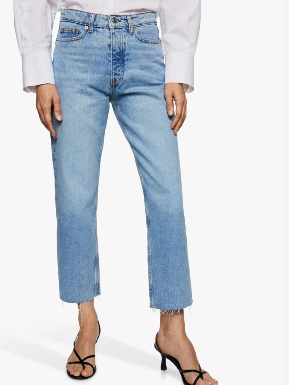 Mango Havana Cropped Straight Denim | Size 2